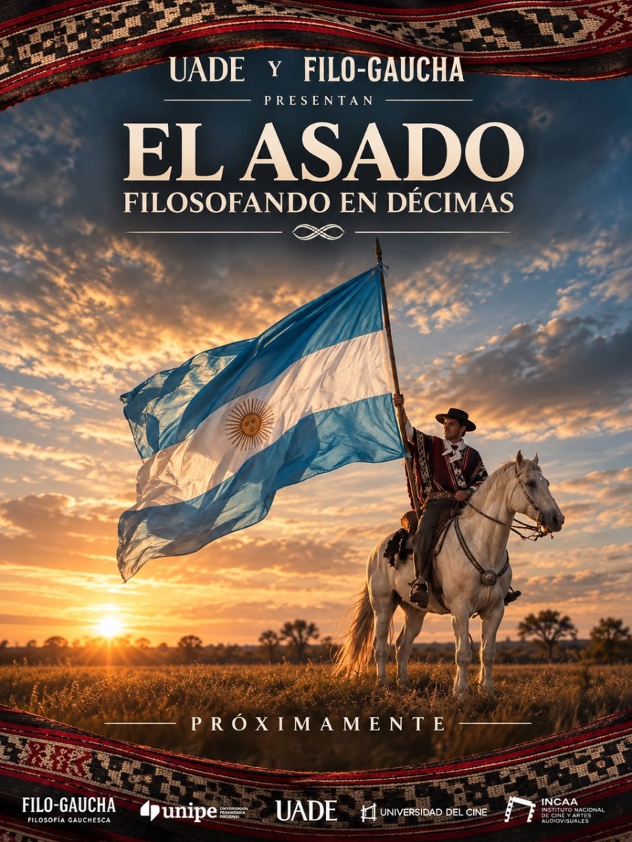 Poster for the feature film El Asado · Filosofando en décimas